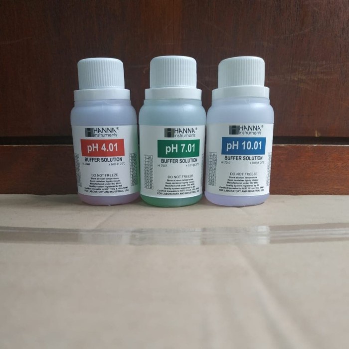 Buffer Solution Hanna pH 4 - pH 7 - pH 10 Kemasan 100 ml