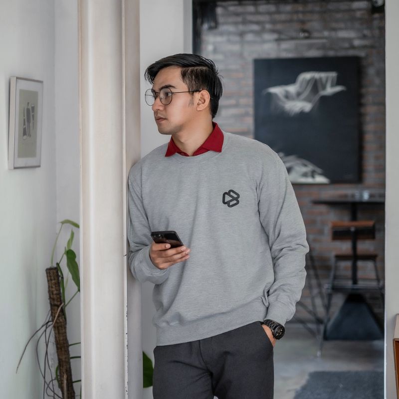 JAKET SWEATER Pria Polos Basic Terry Bapin