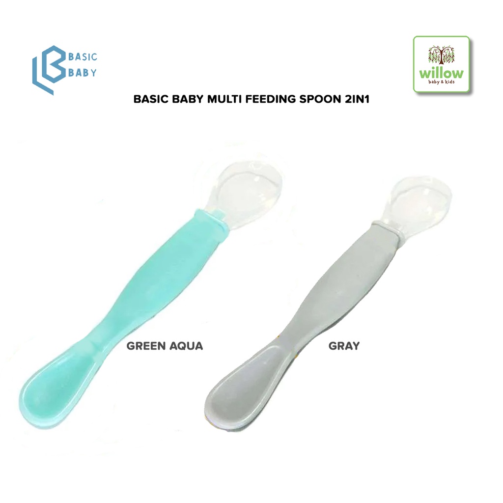Peralatan Makan Bayi - Basic Baby Multi Feeding Spoon 2in1
