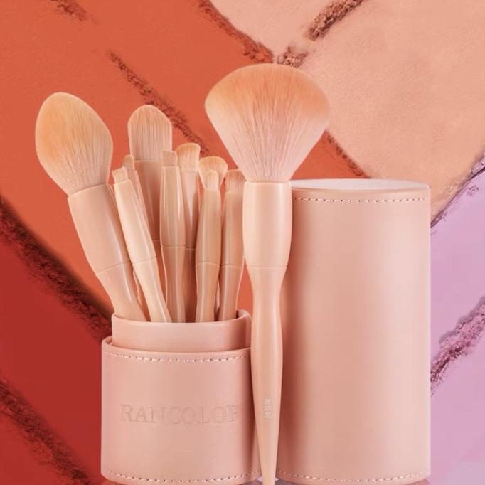 Make Up Brush 10 pcs dan holder - pink