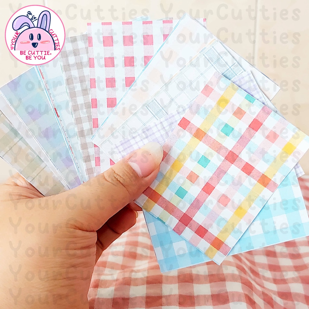 PATTERN PAPER MOTIF GINGHAM PLAID 3 RING BINDER