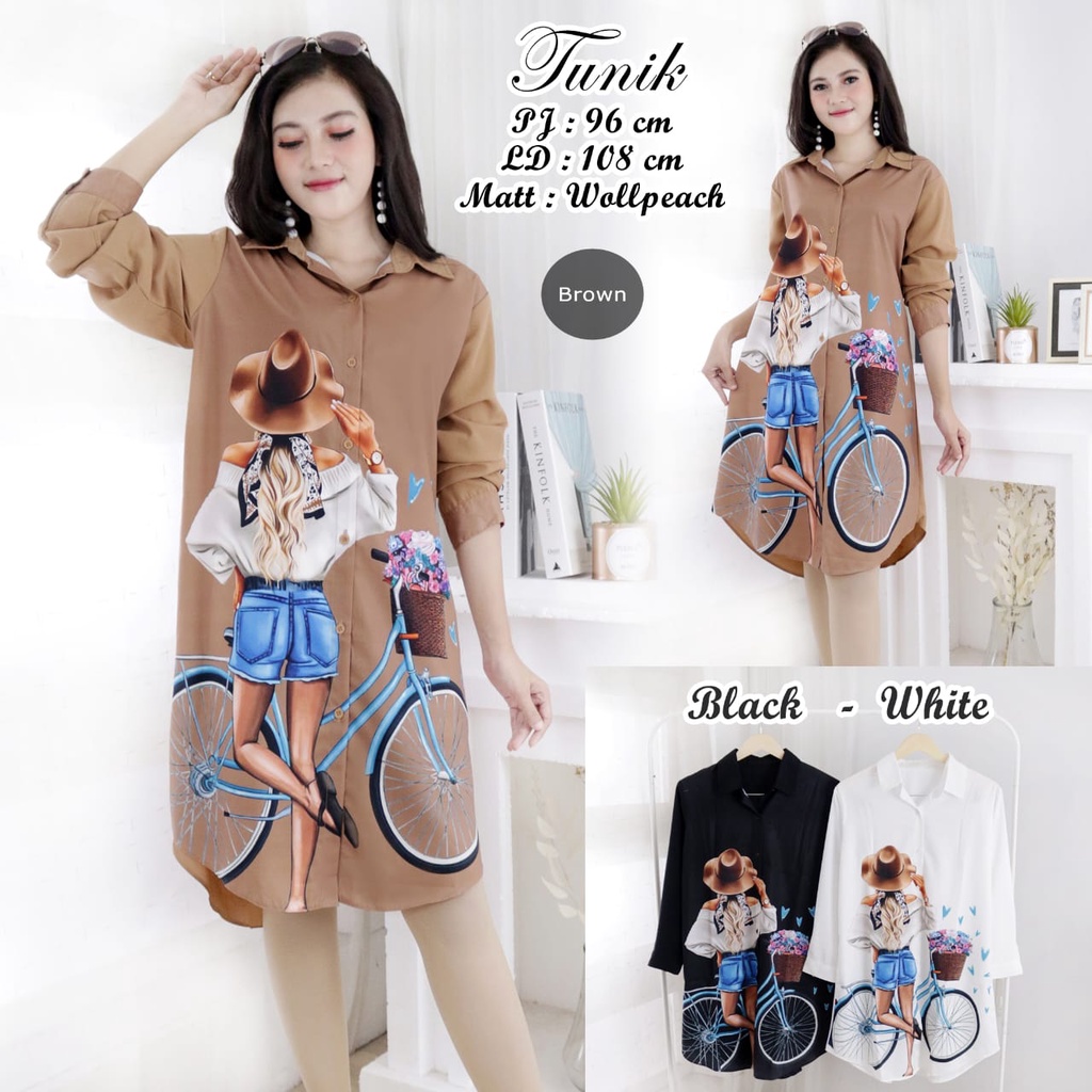 Kemeja Tunik Bunga Import #TK168
