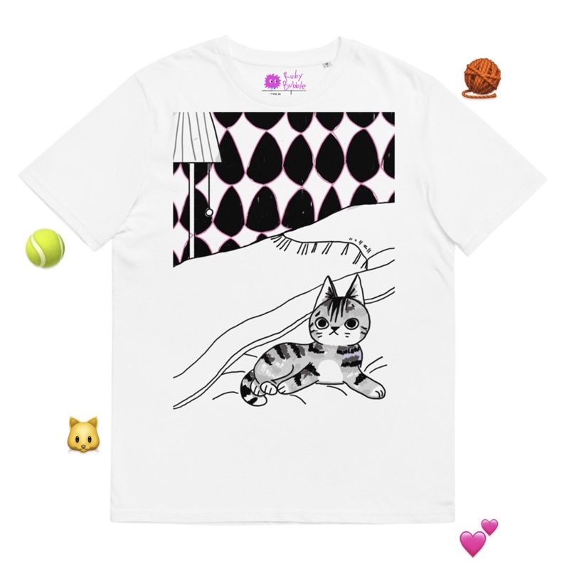 White T-shirt Kitty diaries #1 by Rubybubble