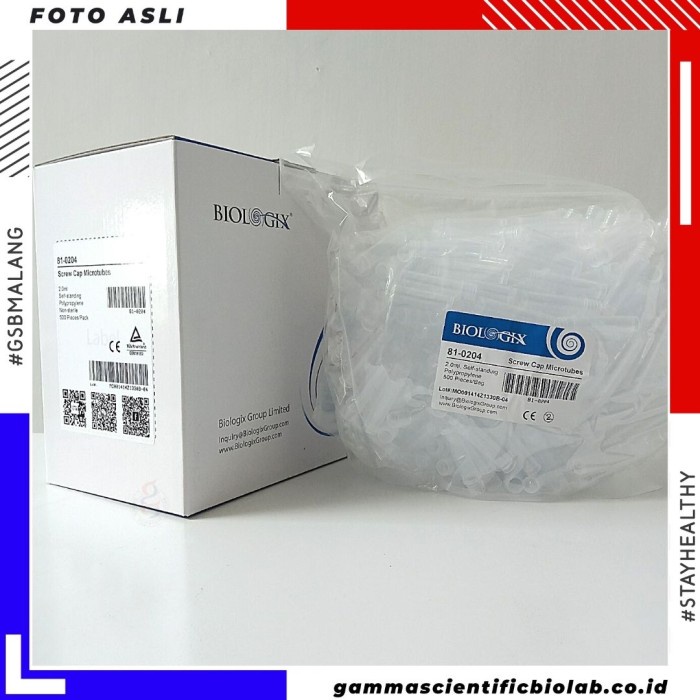 Screw Cap Microtubes (Tubes) 2ml Self Standing 500pcs/pack