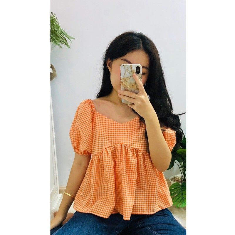 Orange Top Atasan