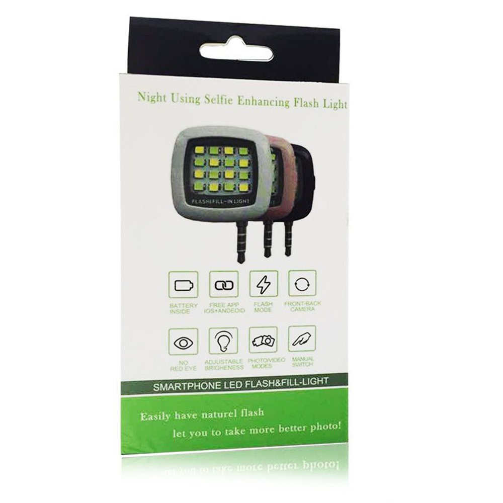 Smartphone LED flash light & fill-light flashlight for selfie