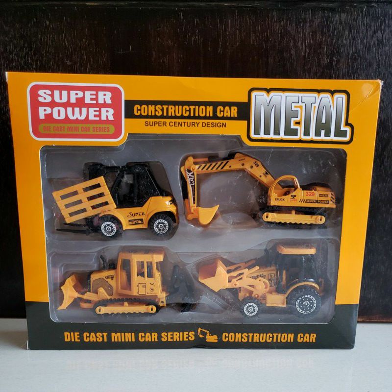 mainan construction car metal