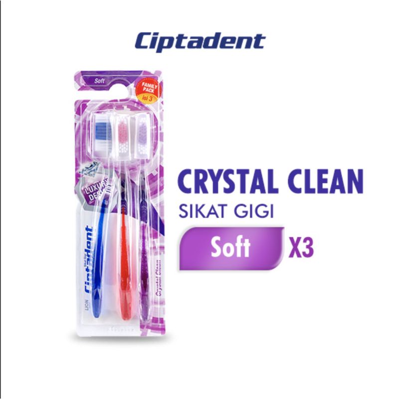 crystal sikat gigi soft ×3