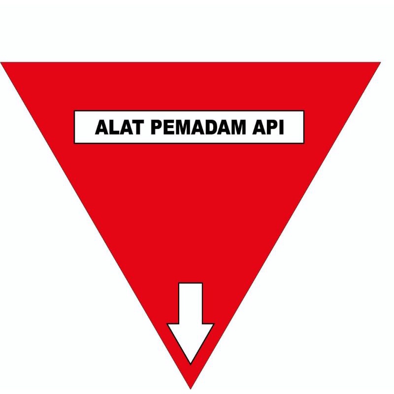 STIKER SEGITIGA ALAT PEMADAM API TANDA PANAH