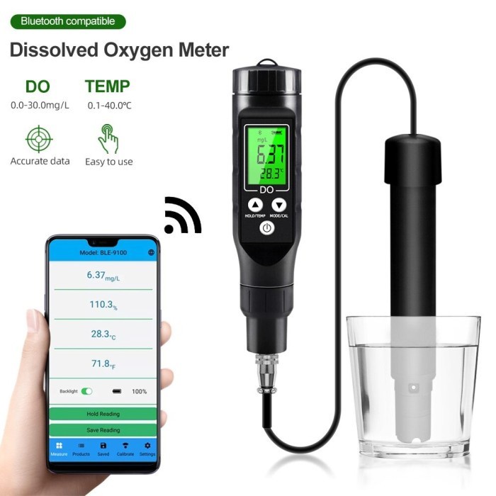 >*>*>*>*] Dissolved Oxygen Meter Bluetooth DO Tester Oksigen Water BLE-9100