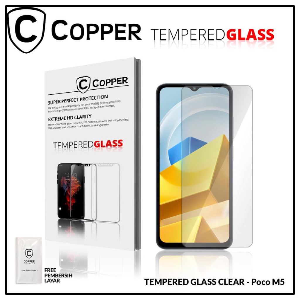 Poco M5 - COPPER Tempered Glass Full Clear