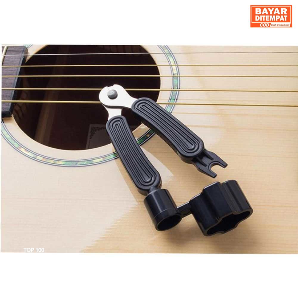 ( ORI) ONEMusic Gitar 3 in 1 String Winder+Bridge Pins Puller+String Cutter