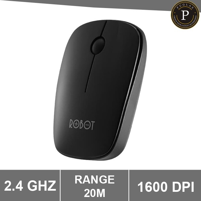 Mouse Robot M220 Wireless Mouse Optical Komputer PC Laptop Notebook - HITAM