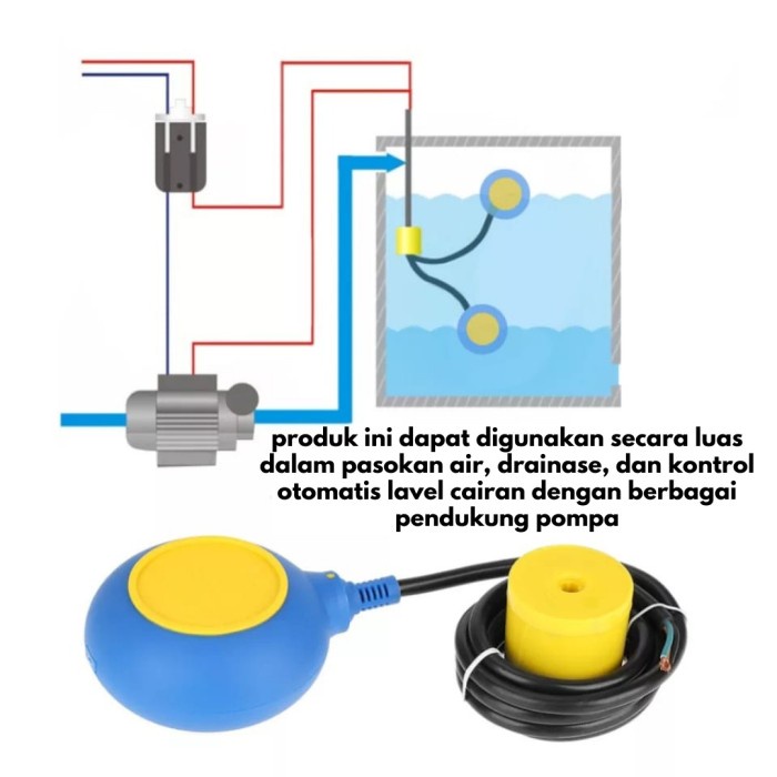 Float Level Switch Kabel Pelampung Sensor Pompa Celup 2 Dan 4 Meter Cod