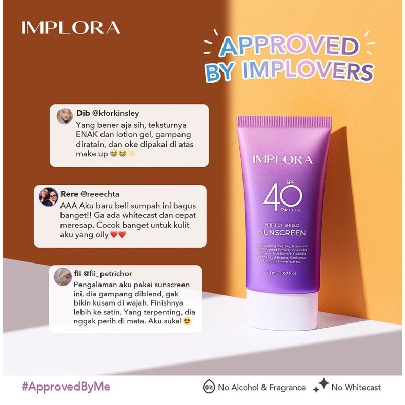 IMPLORA PERFECT SHIELD SUNSCREEN SPF 40 ++++ with