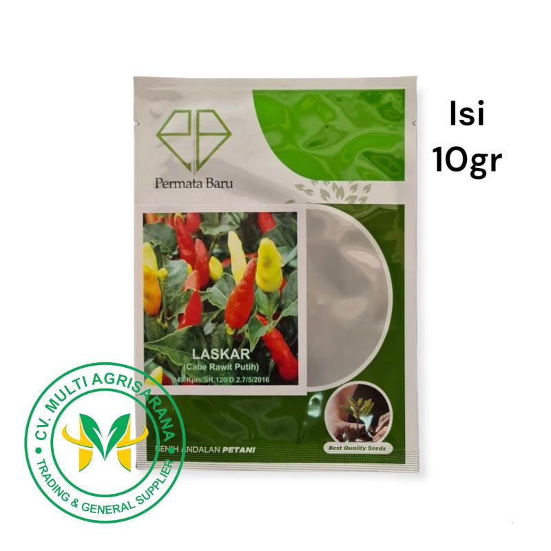 Benih Bibit Cabe Rawit Putih LASKAR 10gr