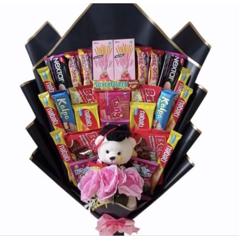 Bucket Bouquet Snack Wisuda Boneka Cute