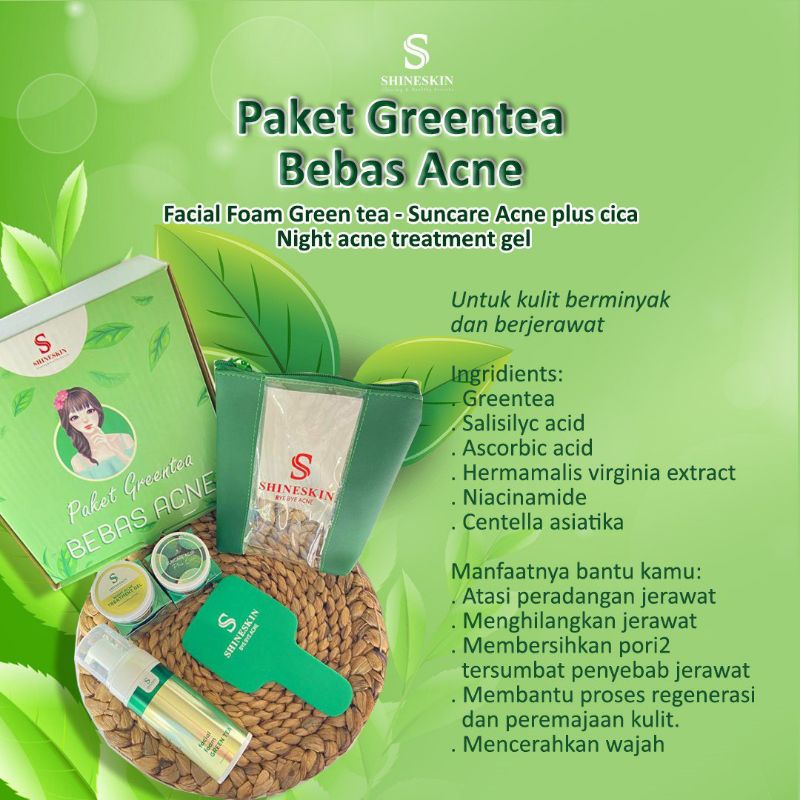 PAKET GREENTEA ACNE SHINESKIN