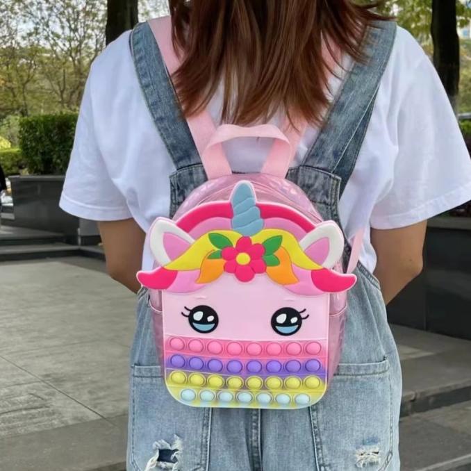 tas ransel pop it unicorn