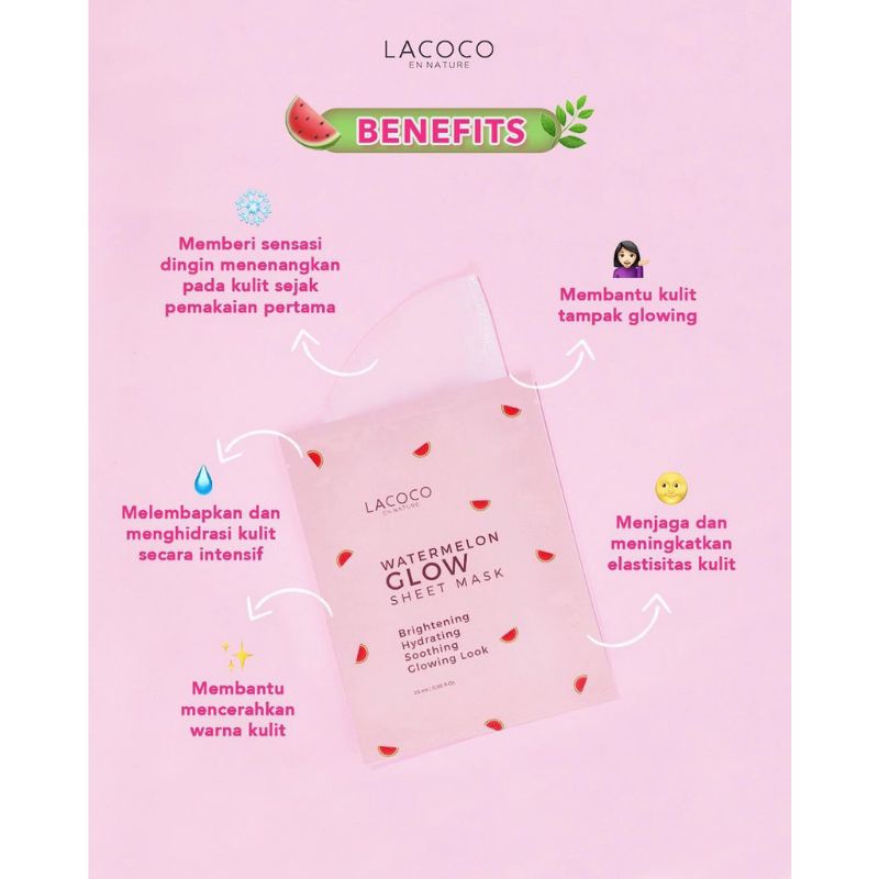 LACOCO WATERMELON GLOW SHEETMASK