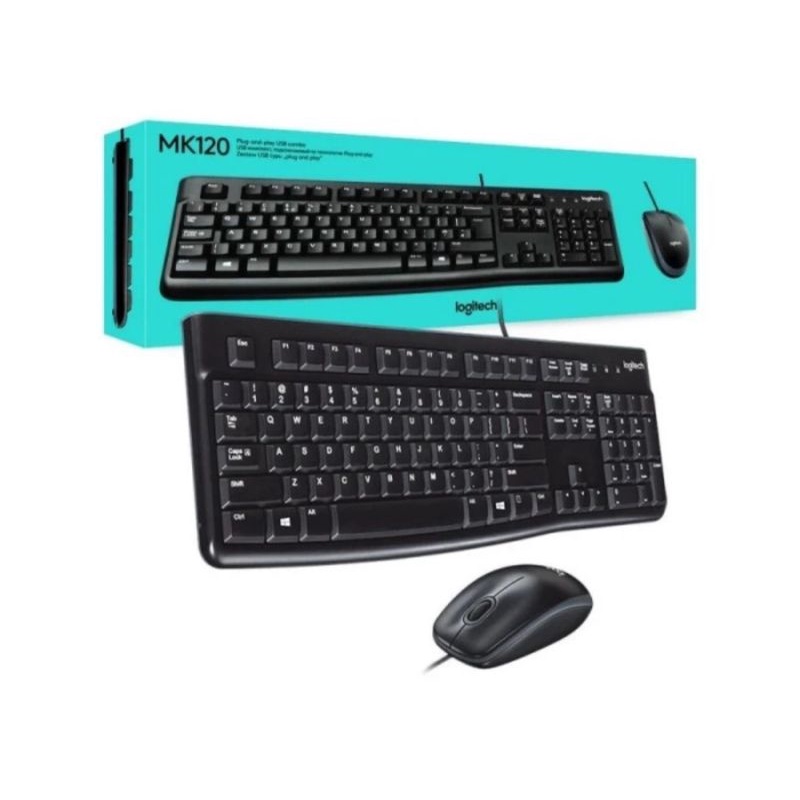KEYBOARD MOUSE USB WIRED LOGITECH MK120 / LOGITECH MK-120 COMBO KABEL