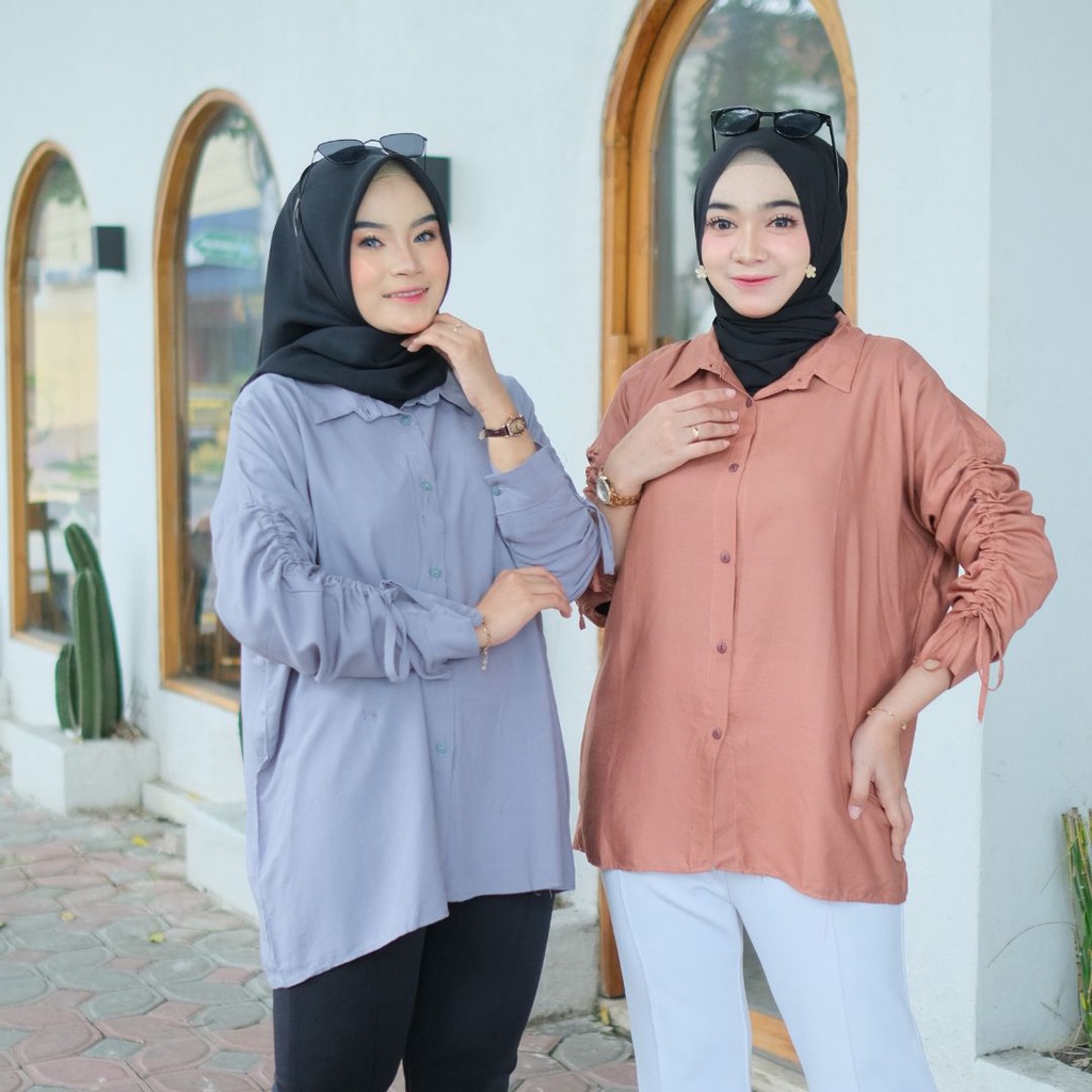 Monic top blouse serut wanita