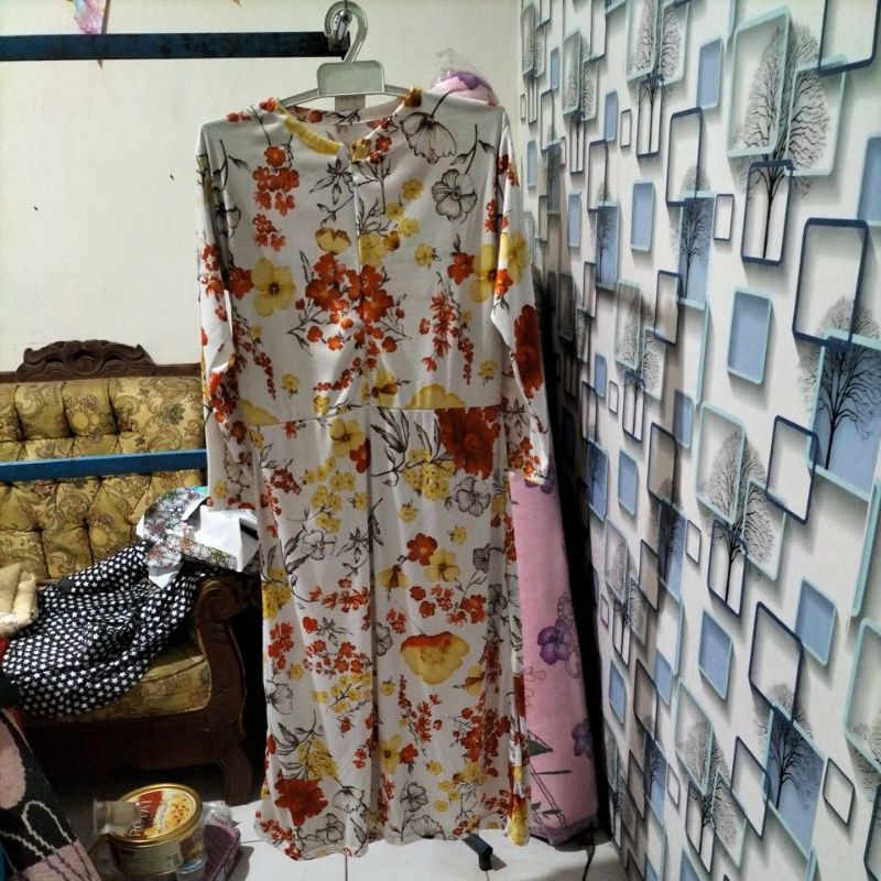 GAMIS KATUN MOTIF BUNGA