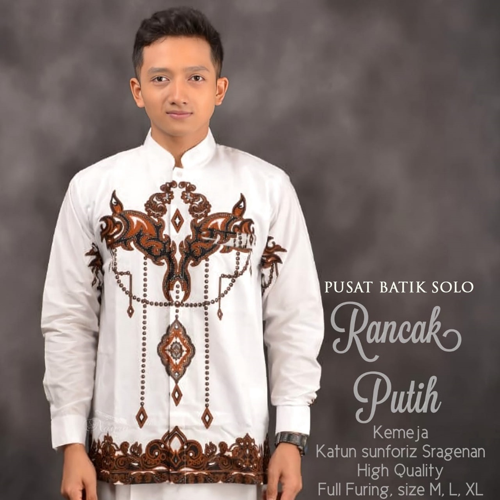Kemeja Batik Katun Rancak Putih