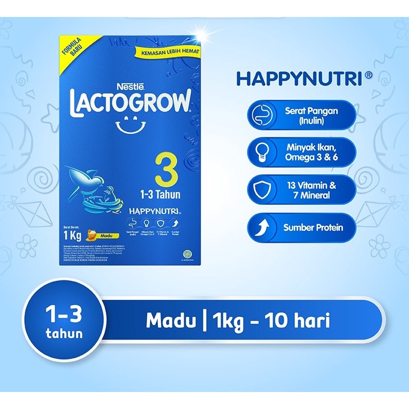 LACTOGROW 3 RASA MADU/VANILLA 1KG