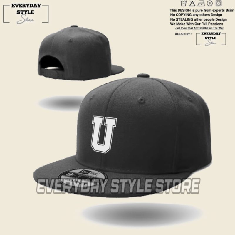 Topi Huruf U Snapback / Topi Inisial Huruf U