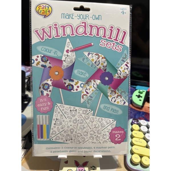 easy craft - make your own - windmill sets green