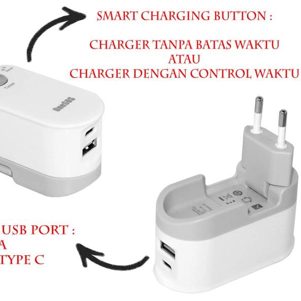 OneSOS Time Control Adaptor 2 USB - Charger With Timer - Time TC 102