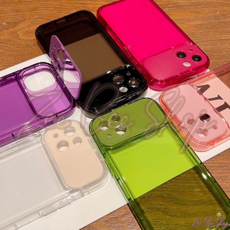 Soft Case Transparent Candy with Flip Mirror iPhone 11 12 Mini Pro Max
