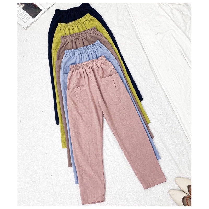 POCKET LINEN PANTS