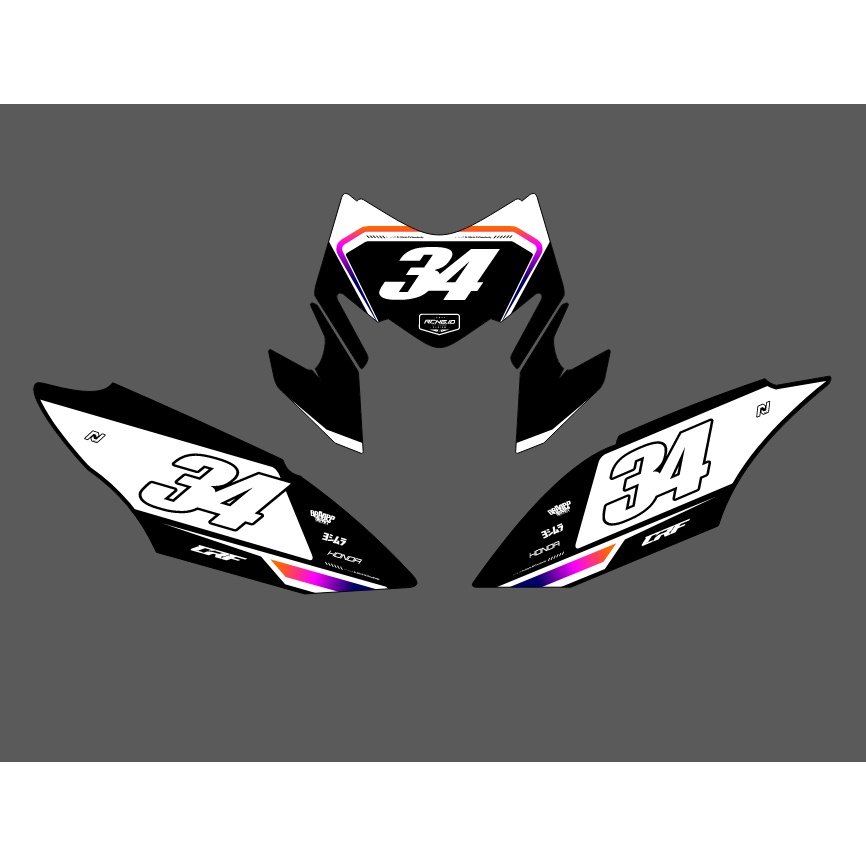 DECAL STIKER CRF/KLX/DTRACKER PART NOMOR