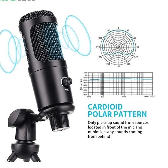Microphone USB Professional Condenser with Mini Tripod for PC Computer