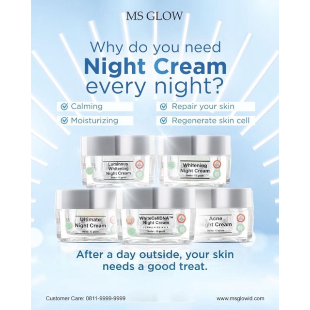MS GLOW NIGHT CREAM 5 VARIANT