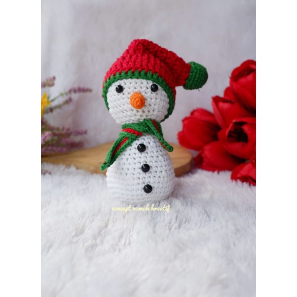 snowman boneka rajut