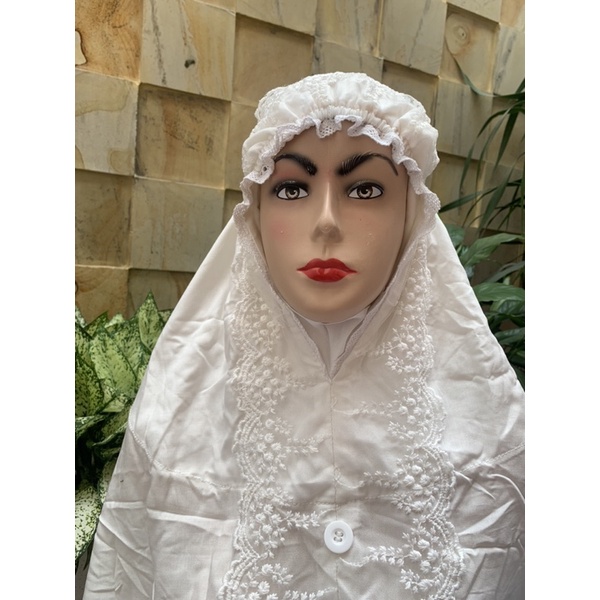 mukena rayon renda putih