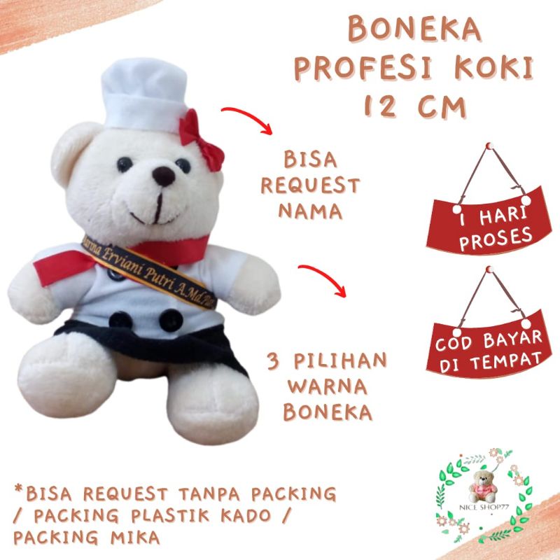 Boneka Profesi Koki 12cm Packing Mika