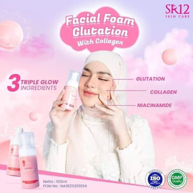 facial foam  glutation with collagen