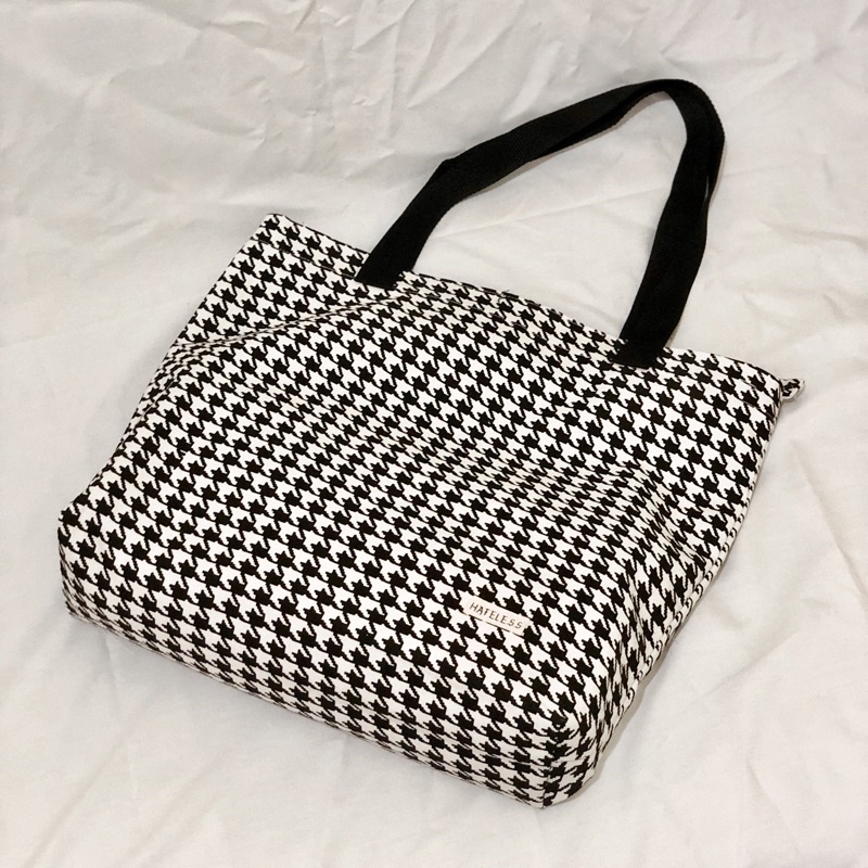 Hateless - Totebag Houndstooth kanvas