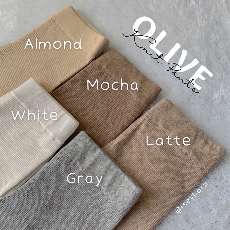 OLIVE KNIT PANTS PREMIUM