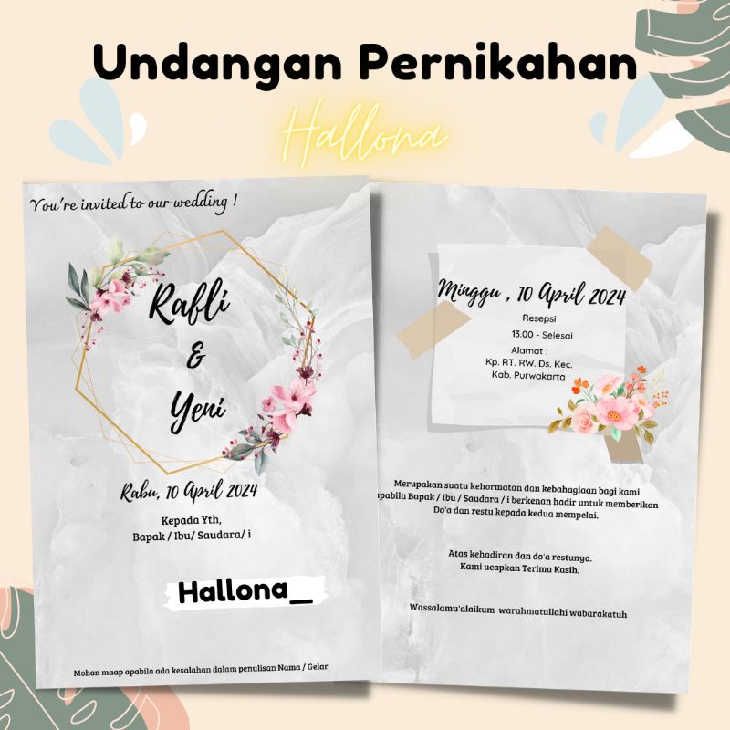 Undangan Pernikahan ( Rustic simple dan aesthetic  )
