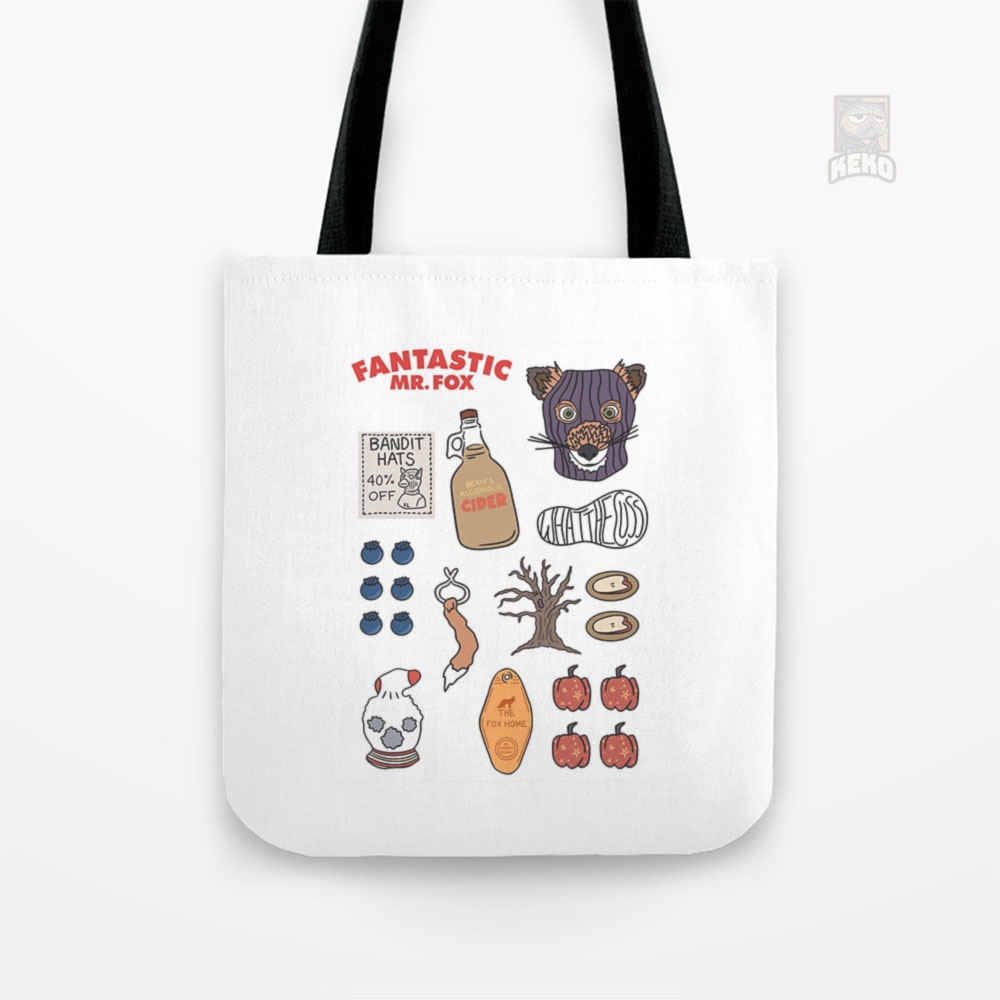 Tote Bag Kanvas Fantastic Mr Fox Patchwork