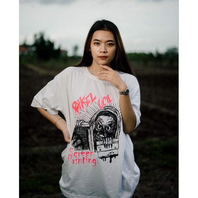 kaos oversize screenprinting