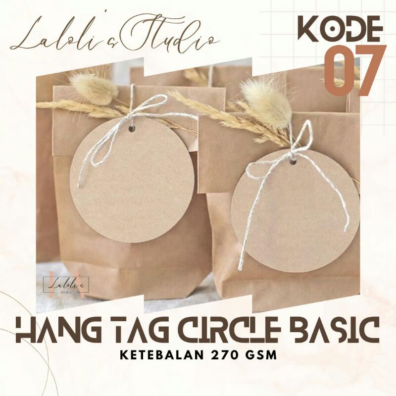 Hang Tag Circle Basic Serbaguna 5 cm Kode 07