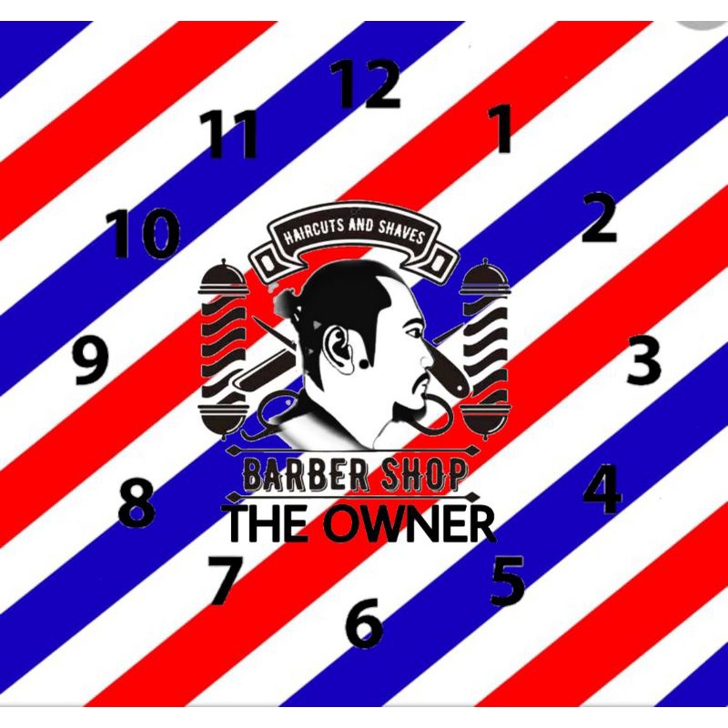 jam dinding barbershop custom