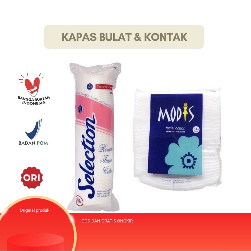 Kapas bulat dan kotak modis selection