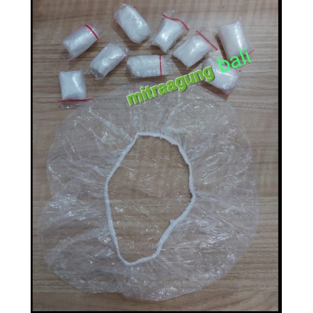 Shower cap bening isi 10 pc